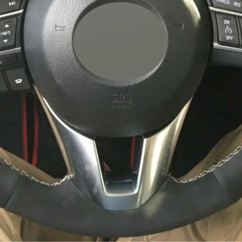 

For Mazda CX-5/CX-3 Steering Wheel Cover DIY Hand-stitched Car Interior Case