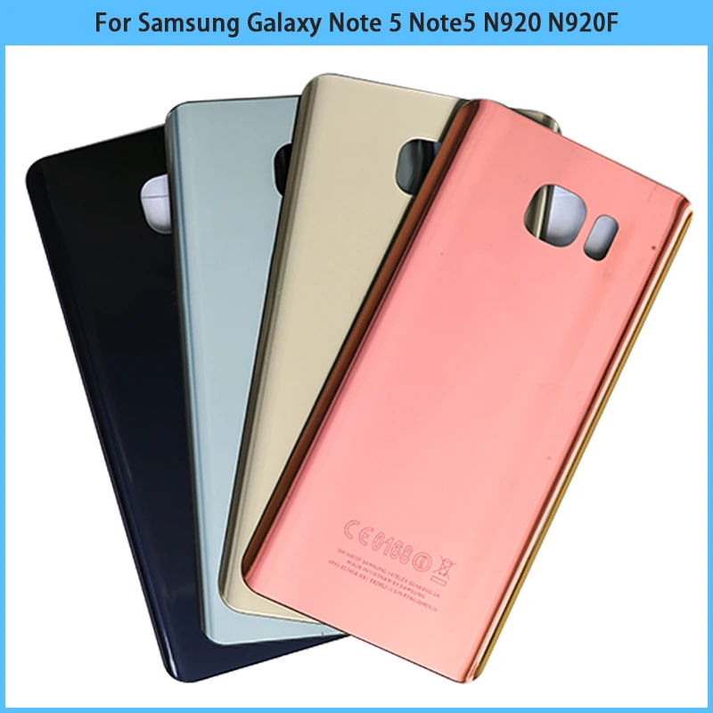 

New For Samsung Galaxy Note 5 N920 N920F Battery Back Cover Rear Door Note5 3D Glass Panel Housing Case With Camera Lens Replace