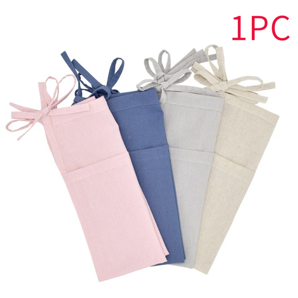 Висячая сумка для хранения прорезывателей органайзер кроватки пеленки льняные