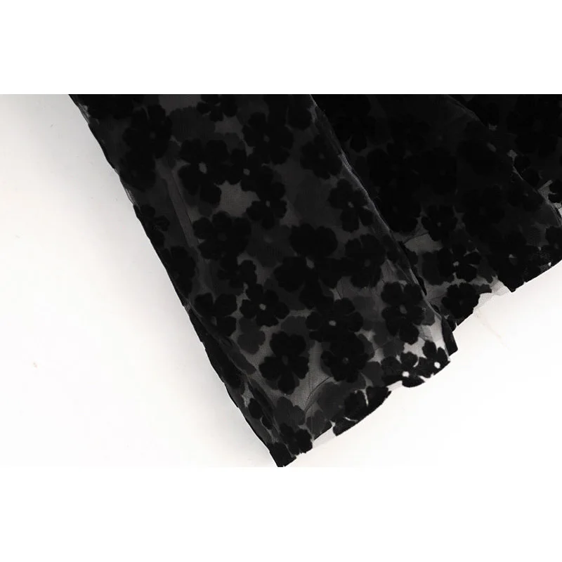 Женская сетчатая юбка za привлекательная кружевная с цветочным рисунком и