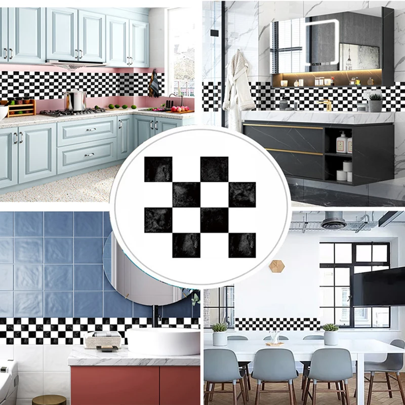 

10pcs Mosaic Tiles Stickers Waterproof for Bathroom Peel and Stick 3d Self-adhesive on The Wall Decorative Vinyl Decals Paper