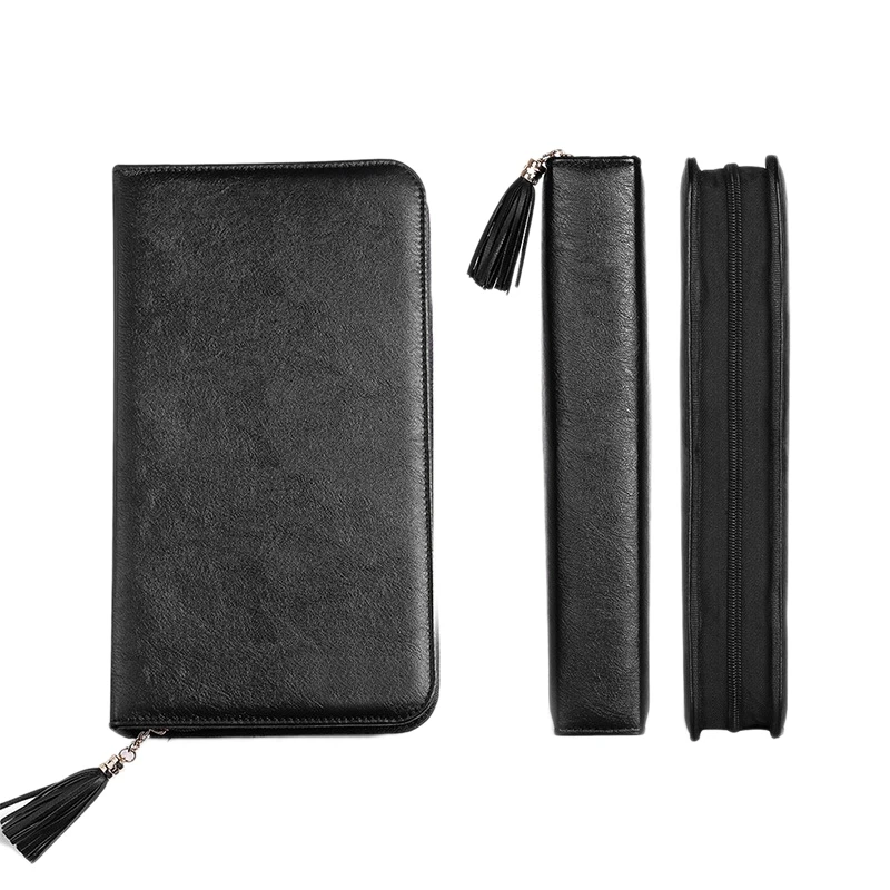 

Folding Large Capacity Vertical Zipper Makeup Bag Fashion Makeup Brushes Holder PU Makeup Brush Bag Dust-Proof Organizer