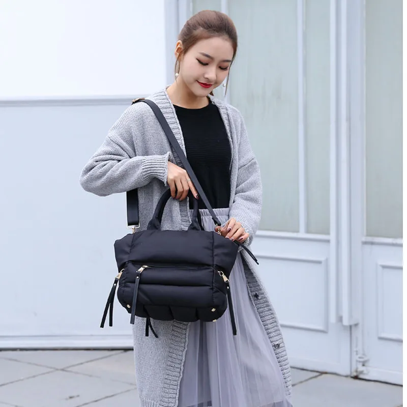 Женская сумка тоут на одно плечо Хлопковая с принтом перьев роскошная 2019|Сумки