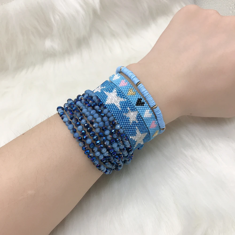 BLUESTAR MIYUKI браслет из бисера для женщин Мексика на предплечье запястье звезда Pulseras