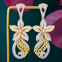 missvikki luxury gorgeous flowers long dangle earrings angel wings high quality for women girl daily romantic earring jewelry