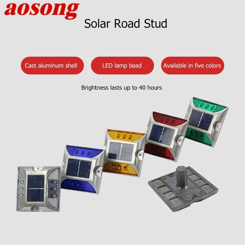 

AOSONG Solar Indicator Lights Cast Aluminum LED Waterproof IP68 Compressive And Dustproof Flashing Traffic Light