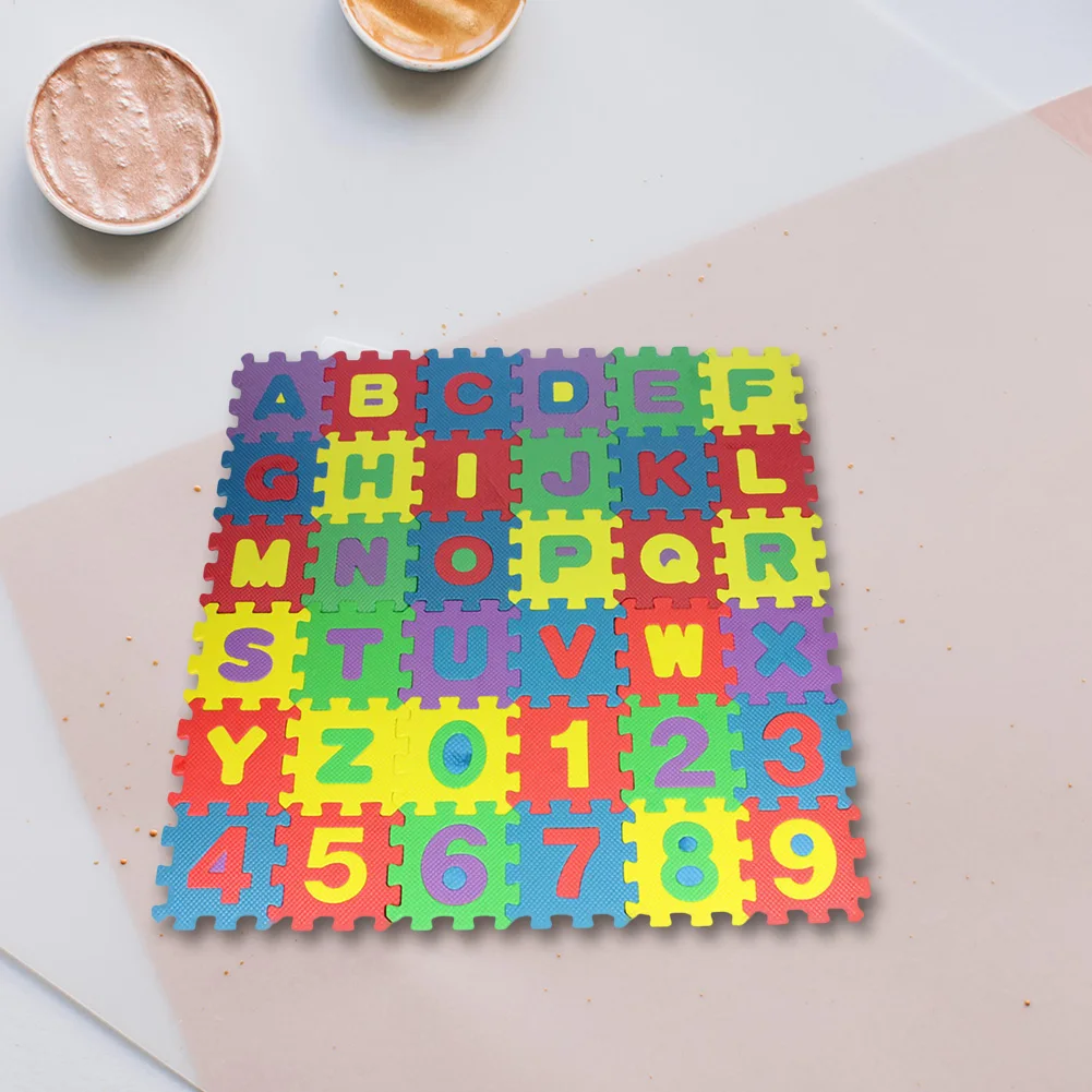 

36pcs Number Letter Puzzle Mat Alphanumeric Foam 3D Puzzle Soft Baby Crawling Foam Carpet Early Education Training Tool
