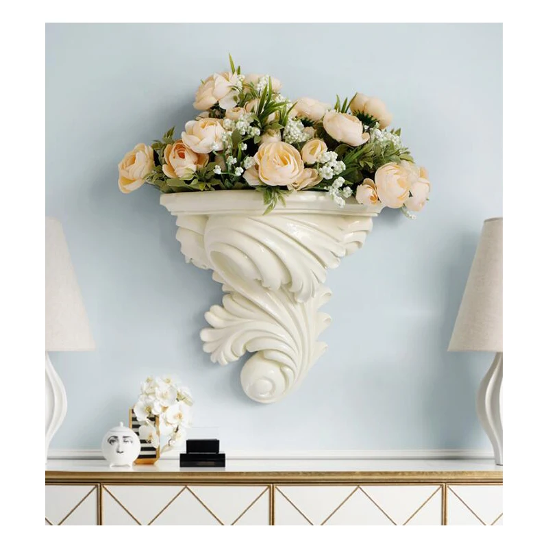 

Simple Nordic Wall Hanging Vase Resin Crafts Wall Decoration Fake FlowerPot Hotel Home Livingroom Sofa Background Mural Ornament