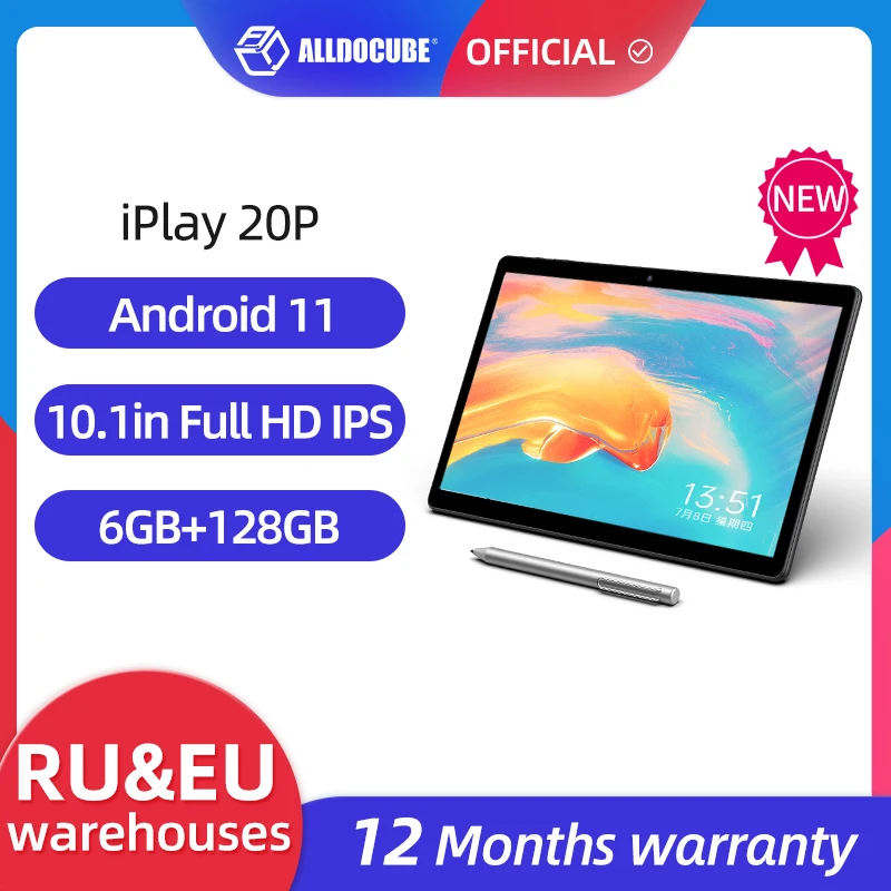 

ALLDOCUBE iPlay 20P 10.1 inch Android 11 Tablet Octa Core 6GB Ram 128GB Rom 1920*1200 IPS Helio P60 4G LTE Phone call Tablet PC