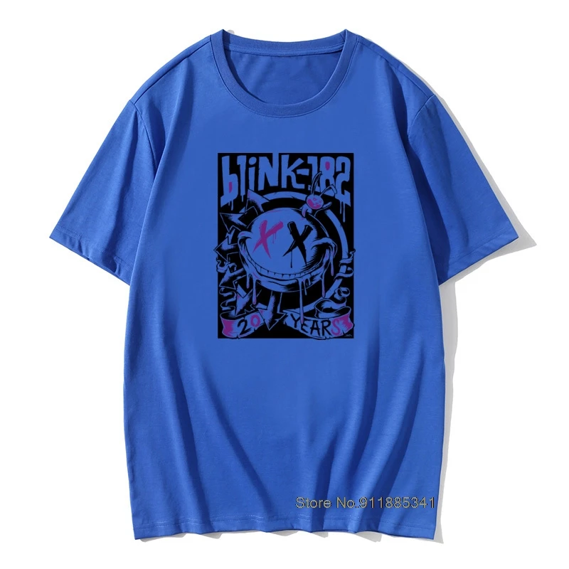 

Blink 182 T-shirt Men Cool T Shirt Punk Band Tshirt Custom Mens Funny Tees Cartoon Graffiti Tops Tees Cotton Fabric White