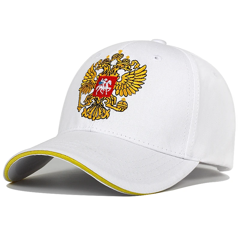 Новая нейтральная хлопковая уличная бейсбольная кепка, российский знак, модная спортивная Кепка с вышивкой, мужская и wo Кепка с патриотской костью - Цвет: Белый