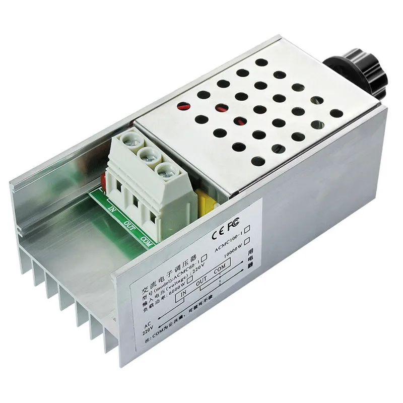 AC220V 10000 Вт Высокая мощность SCR Электронный регулятор напряжения скорости
