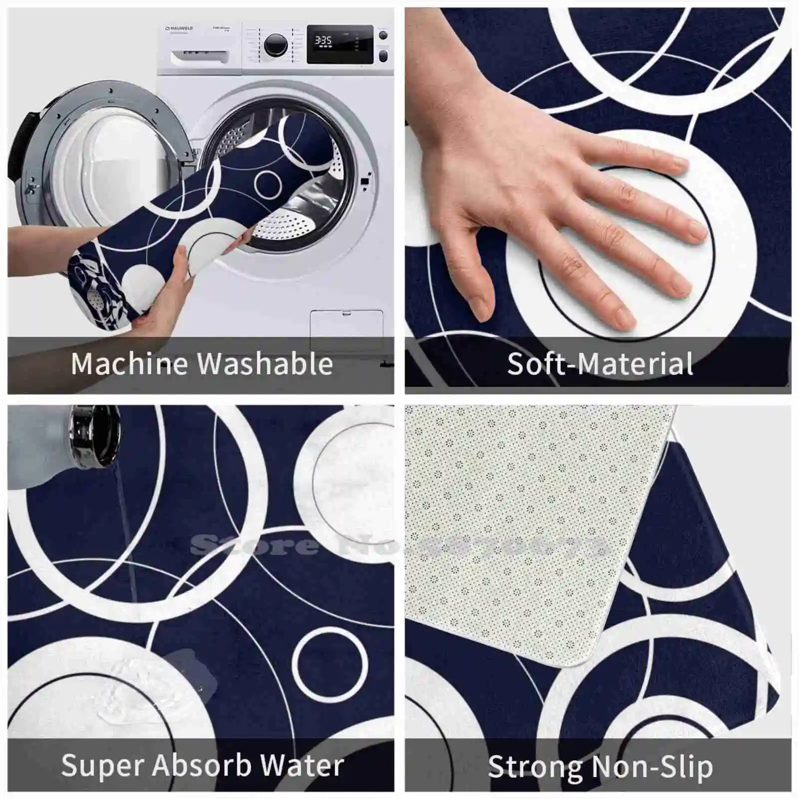 Круглый дизайнерский мягкий домашний Противоскользящий коврик для всей семьи