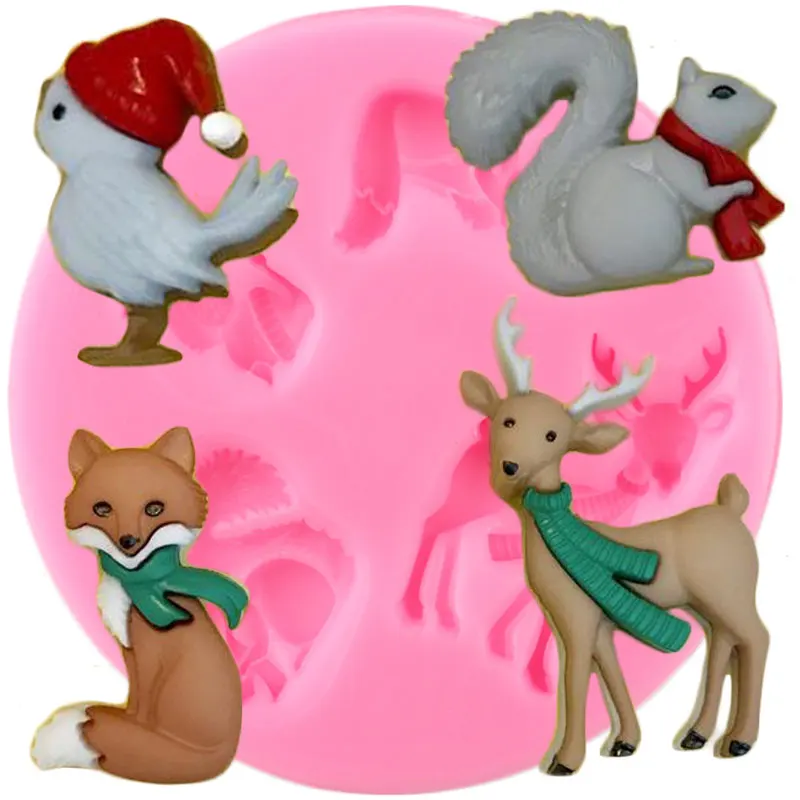 Пасхальные животные силиконовые формы Искусственная лиса олень кекс
