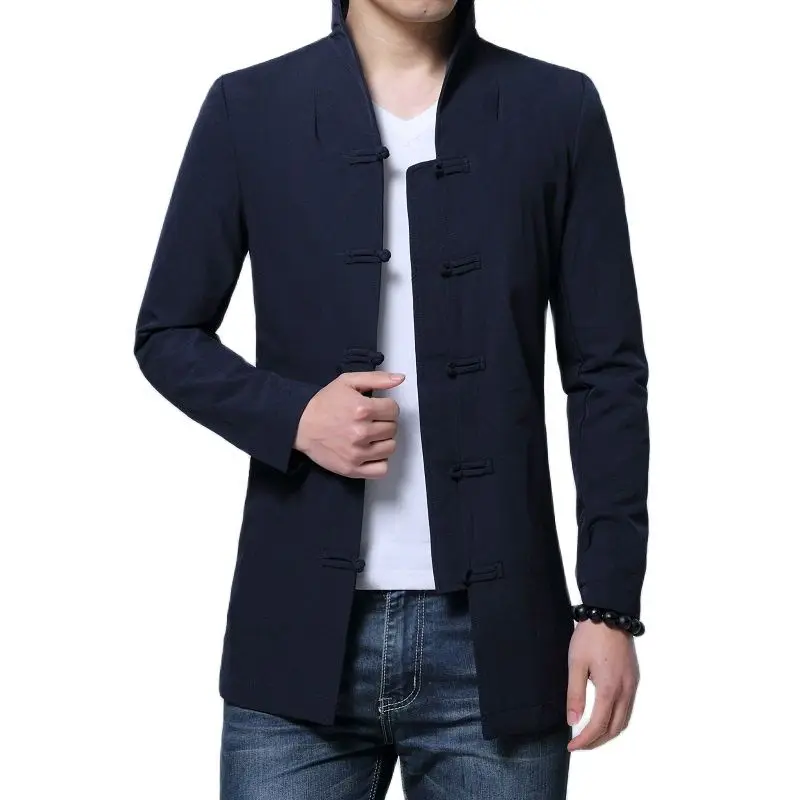 Мужская куртка в китайском стиле Повседневная модная мужская верхняя одежда