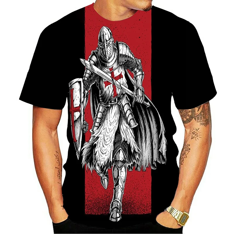 2021 Рыцари темплар 3d печать футболка модные повседневные футболки для мужчин