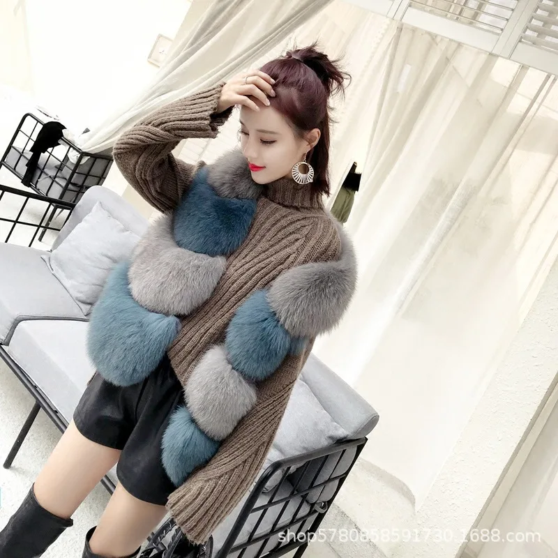 

New Luxury Faux Fox Fur Vest Women Plus Size Furry Short Faux Fur Vests Coat Fur Gilet Fourrure Autumn Winter Overcoat