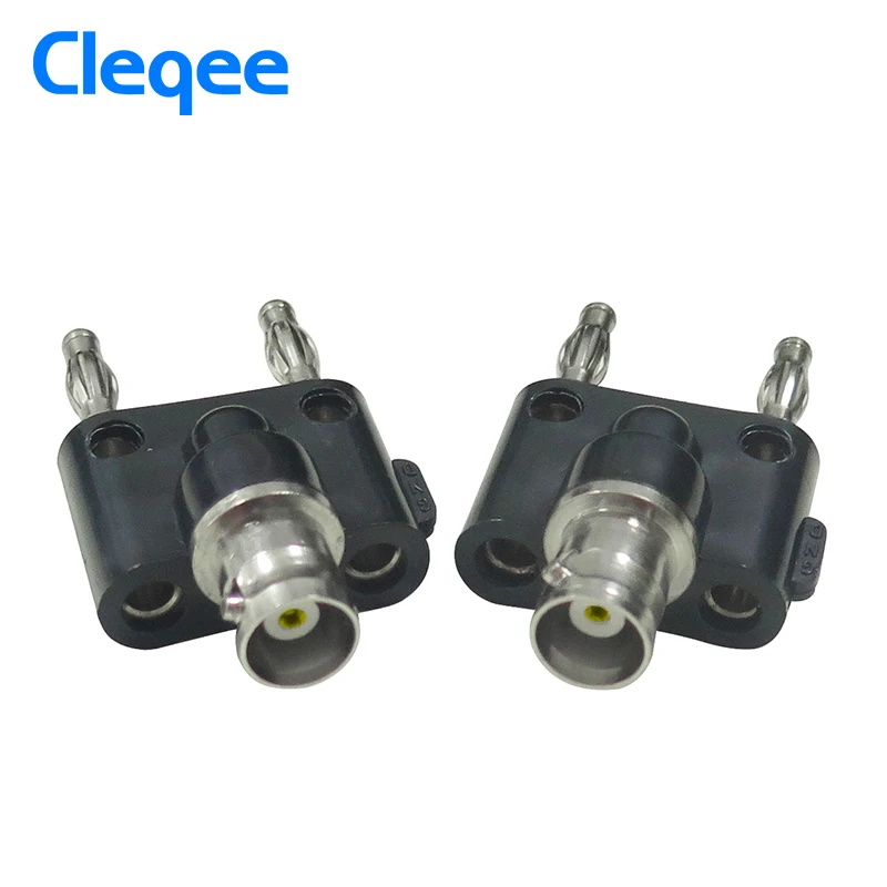 

2018 Cleqee P7006 1PCS Adapter BNC Female Jack to Two Dual 4mm Banana Binding Male Connector