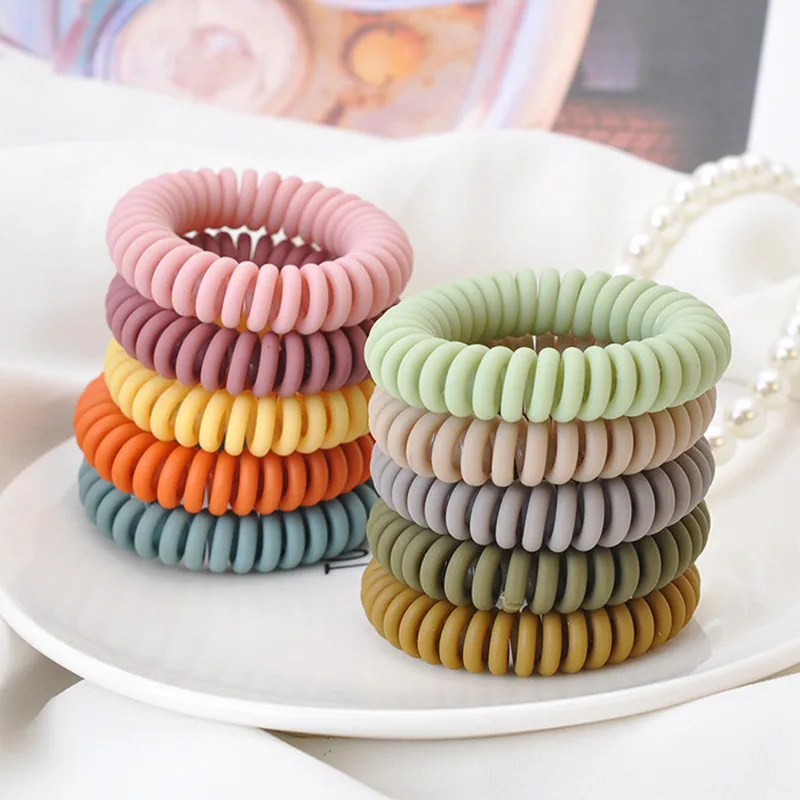 

1pcs Elastic Hair Bands Girls Hair Ropes For Women Rubber Band Transparent Hair Ties Gum Telephone Line Hair Accessories