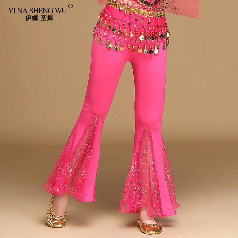 Детские брюки для танца живота из молочного шелка 3 вида цветов тренировочный