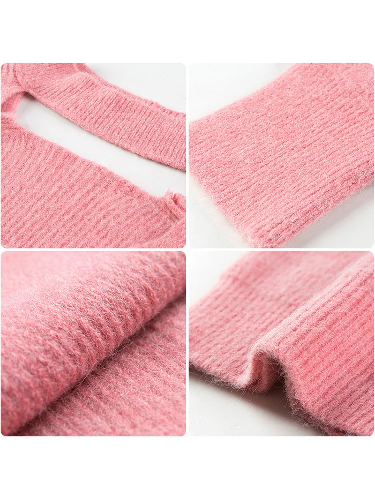 Женский зимний теплый белый свободный пуловер свитер женский осенне-весенний