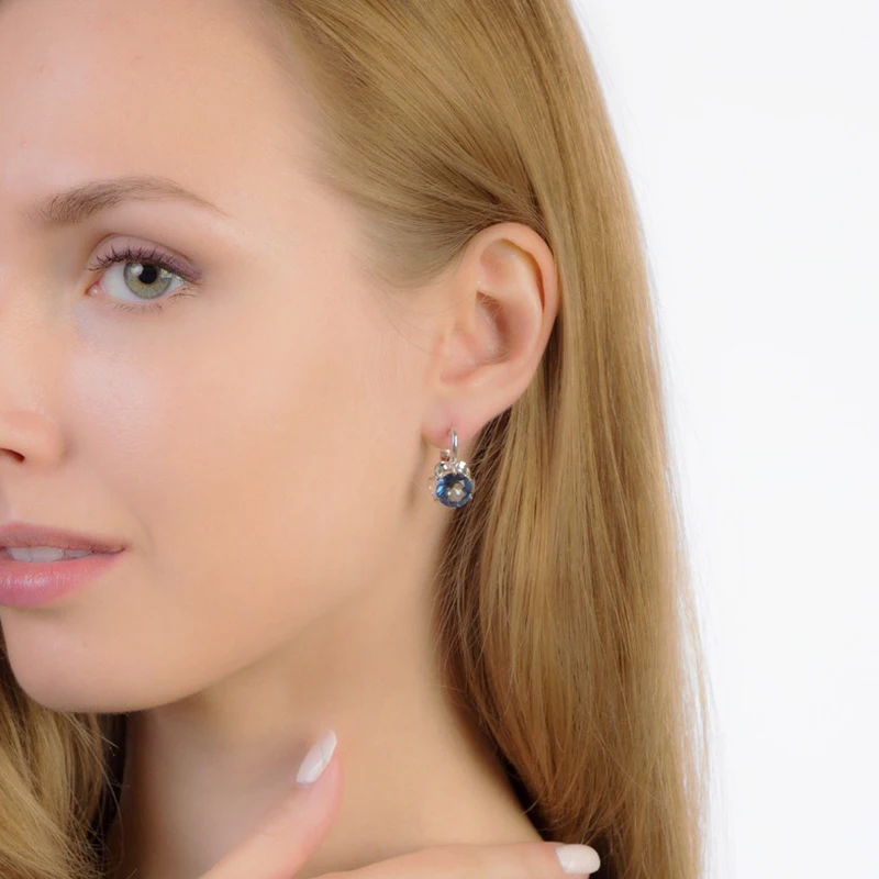 Gem's Ballet 5.47Ct натуральный иолит синий мистический кварцевый камень серьги для женщин 925 пробы серебряные серьги-гвоздики хорошее ювелирное изделие