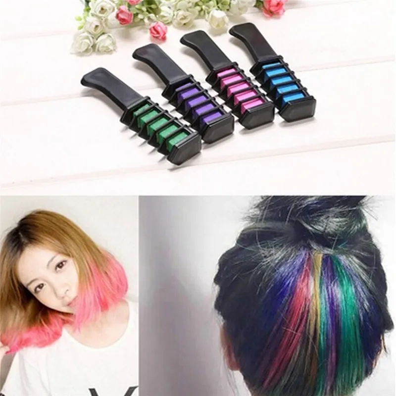 Лидер продаж 5 цветов краска для волос щетка ухода за волосами временноого цвета