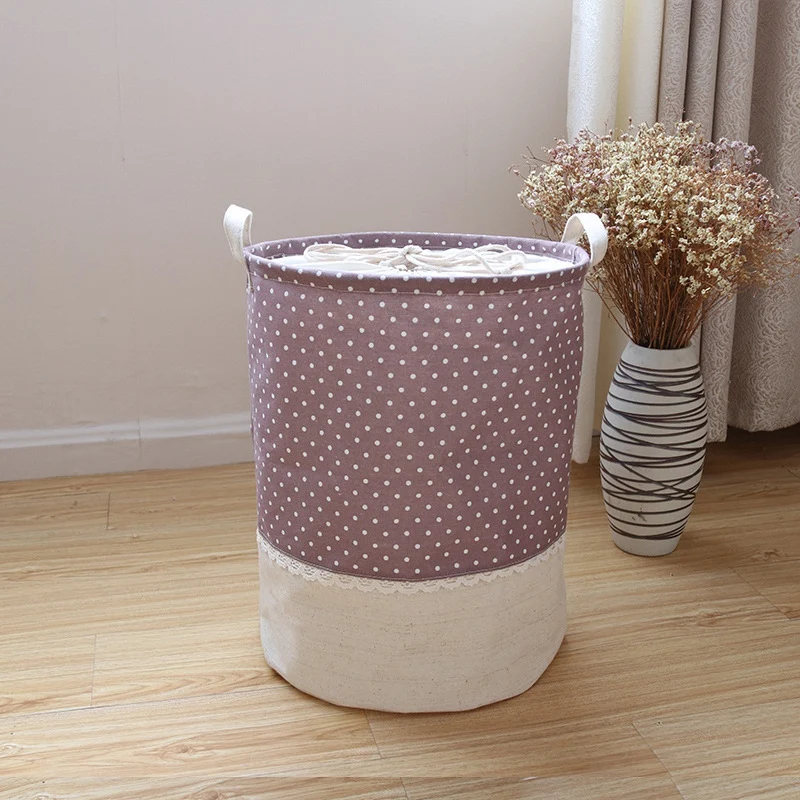 Cotton Linen Laundry Basket for Dirty Clothes Waterproof Folding Toy Organizer Storage Bucket Home | Дом и сад