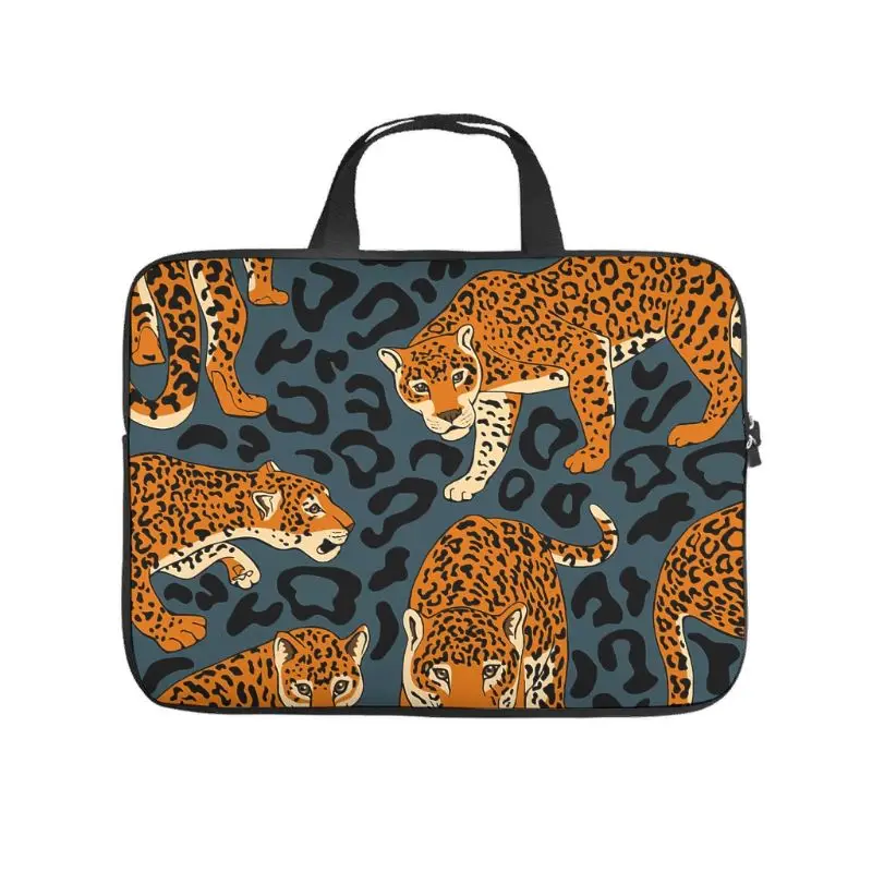 

Animal Brown Leopard Laptop Sleeve Funny 3D Print Notebook Briefcase Anti-scratch Neoprene Tablet Sleeves for businessmen Office