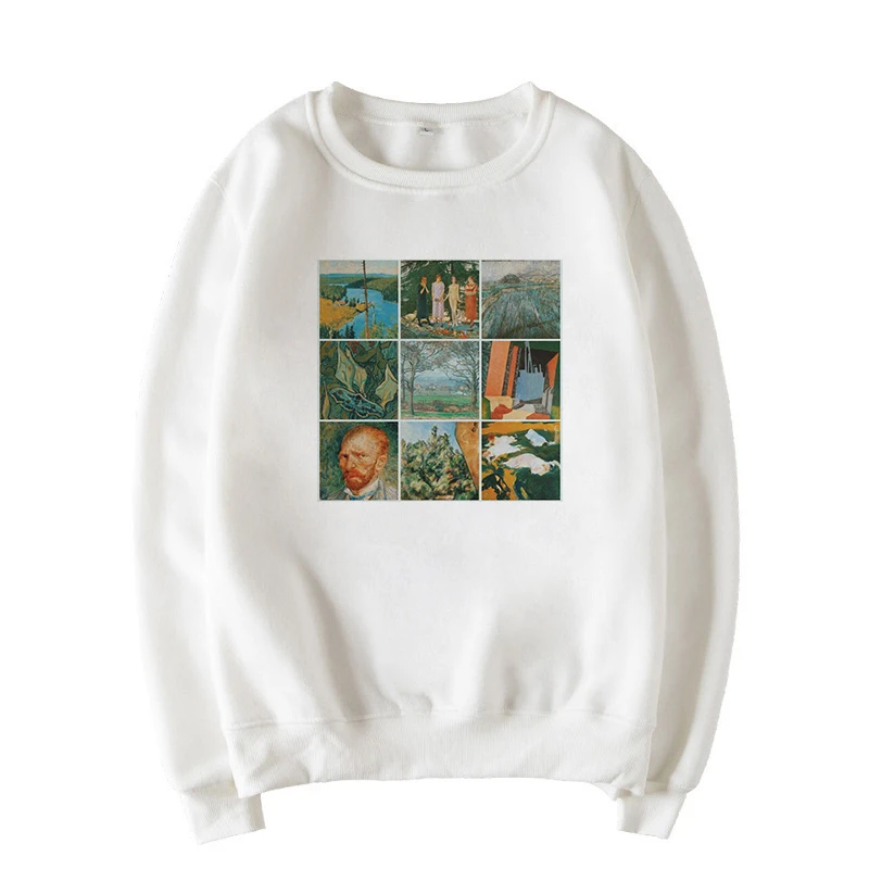 Зимние новые модные свободные винтажные топы с длинными рукавами и забавным