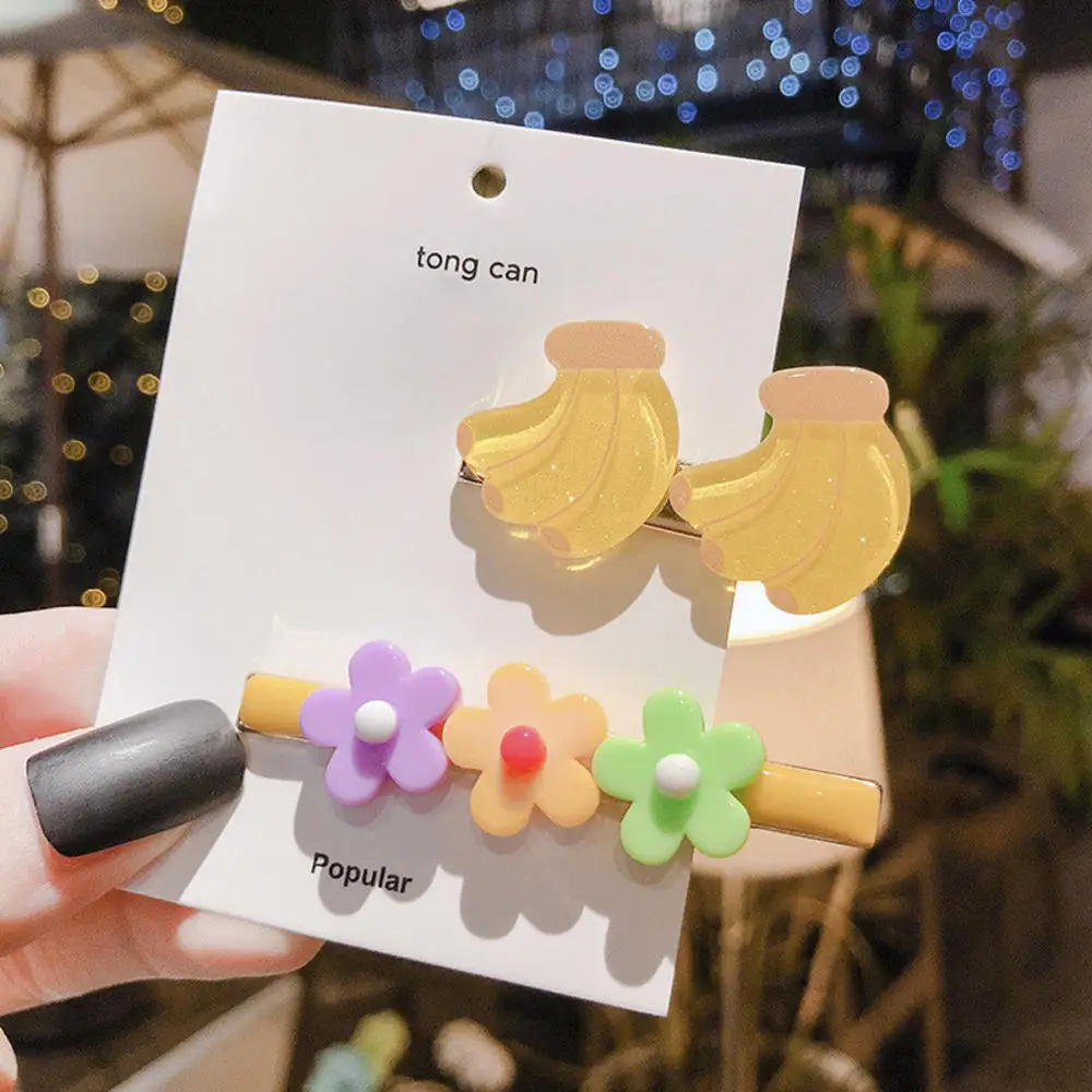 

1PC Women Girls Fruit Small Clip Net Red Ins Word Clip Bangs Clip Hairpin Cute Candy-colored Hairgrips Hair Accessories Styling