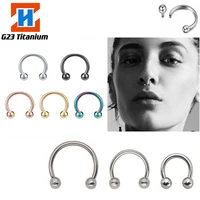 1ps g23 titanium labret horseshoe fake septum piercing bcr open ring nasal tragus cartilage womens body piercing nariz jewelry