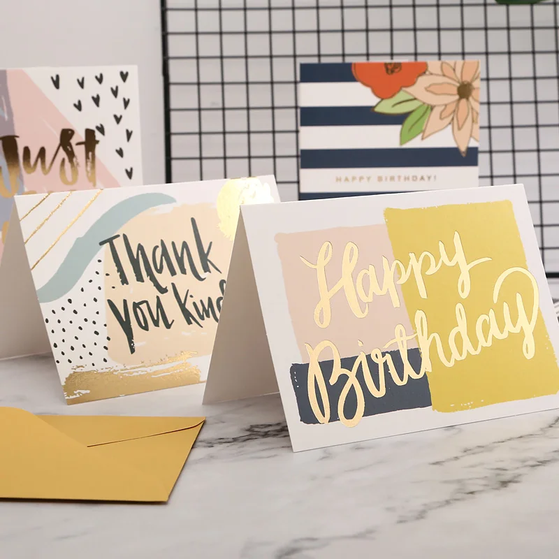 

8pcs Greeting Card Eco Friendly Unique Birthday Cards Large Happy Birthday Cards Set for Adults and Kids Writing Blessing