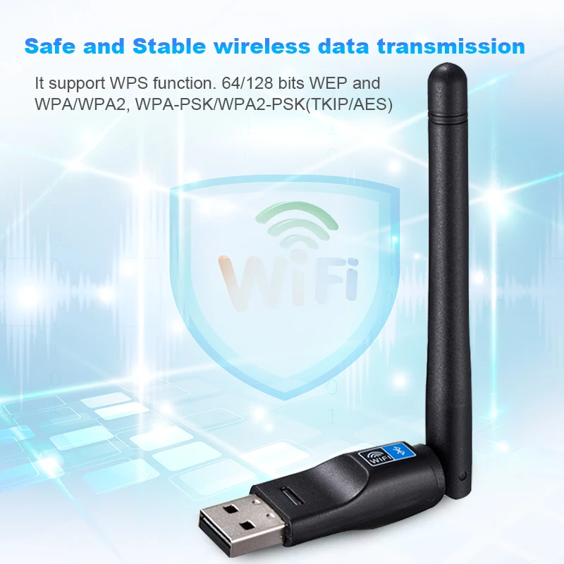 Wifi bluetooth-адаптер 150 Мбит/с USB Wifi антенный адаптер 2dBi RTL8723BU Беспроводная сетевая Рабочая карта Wifi приемник передатчик
