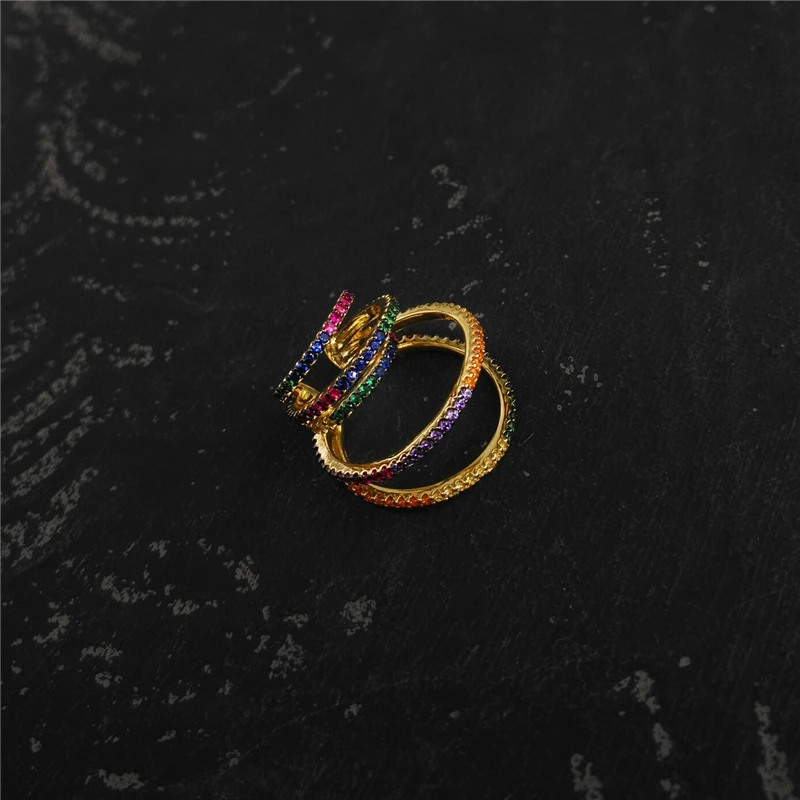 

MEIJI's new S925 sterling silver Monaco style temperament earrings luxury brand hollow multi-ring earrings ladies gift