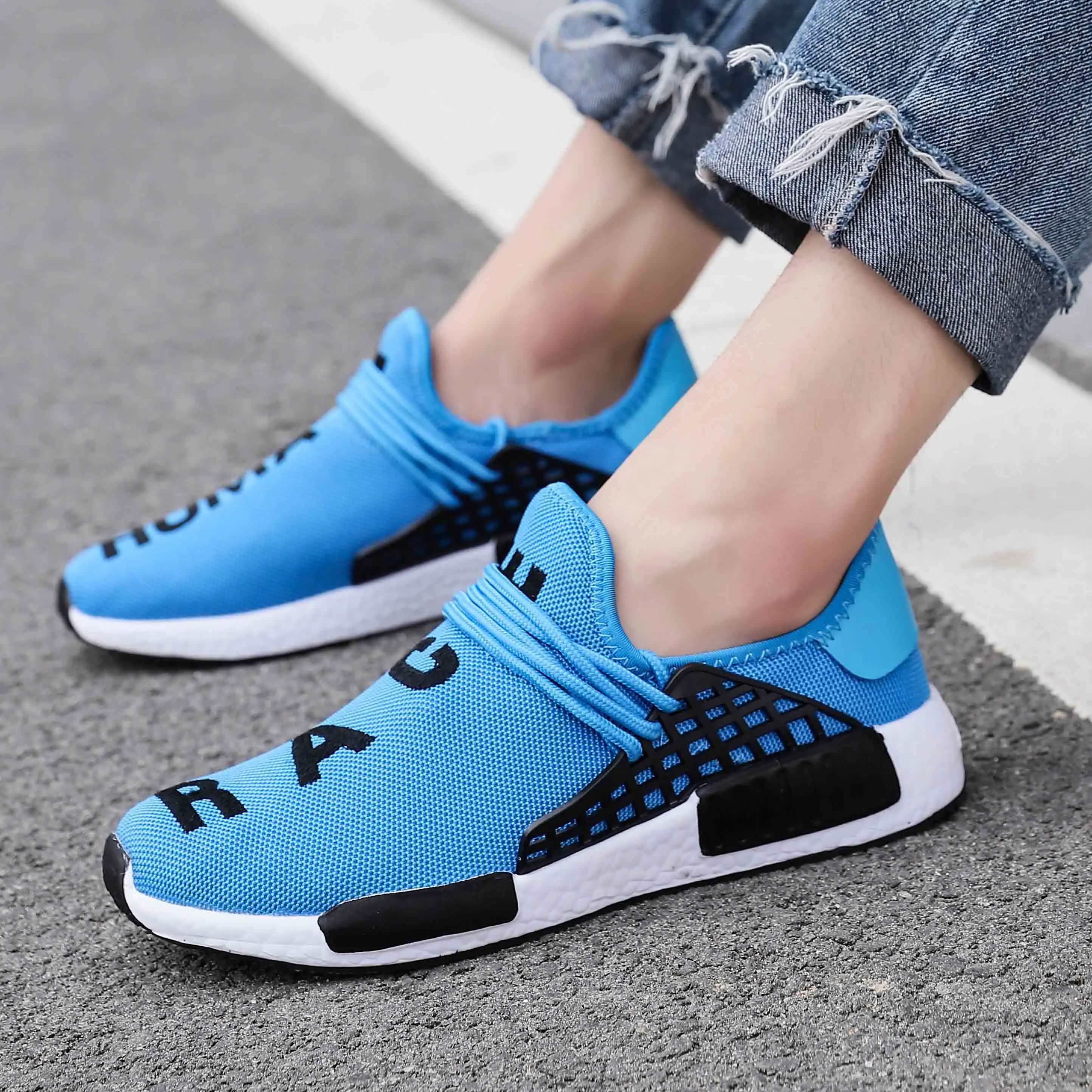Tênis de Moda dos Homens do Verão Rendas até Sapatos Casuais para o Homem Respirável Masculino Andando Sneaker Sapatos Tamanho Grande