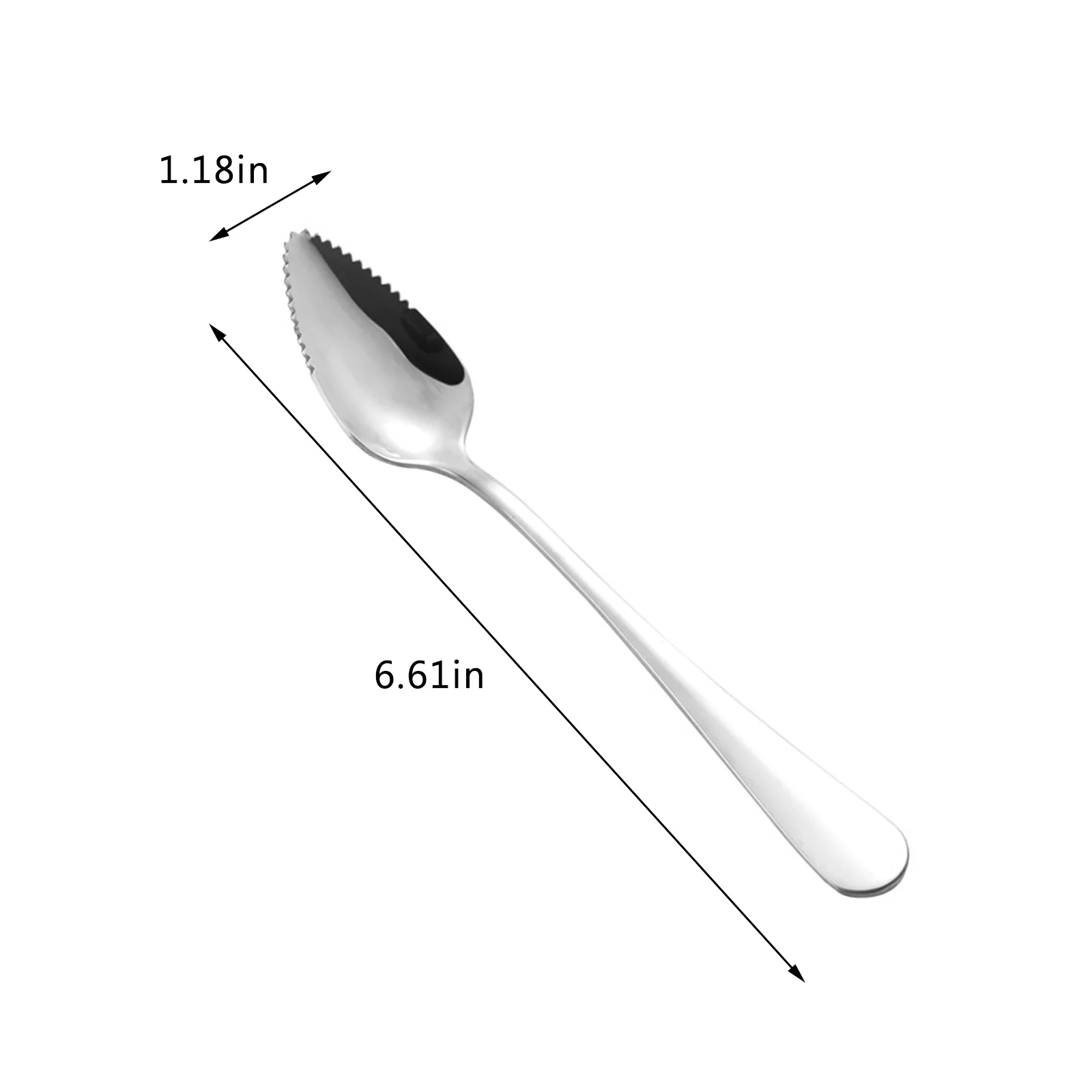 

1PC Thick Smooth Stainless Steel Grapefruit Spoon Dessert Spoon Serrated Edge Cut Fruit Kitchen Gadget Cooking Tools