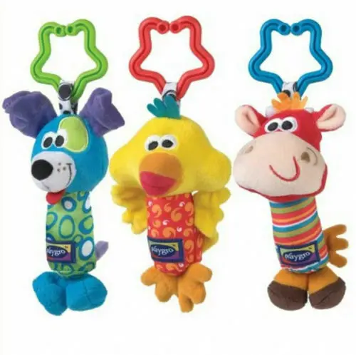 Мультяшные детские мягкие погремушки колокольчики для детской коляски