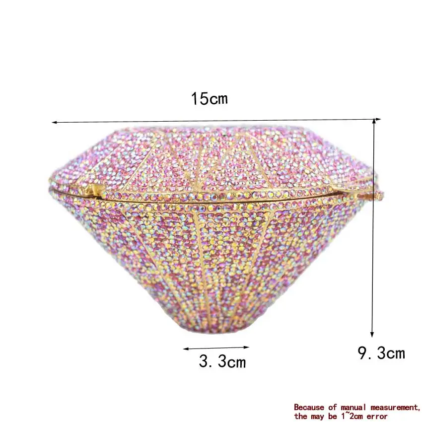 AB pink Дизайнерские цветные сумки с кристаллами, геометрические модные роскошные брендовые клатчи, женские вечерние сумочки кошелек, сумки SC996 - Цвет: AB pink