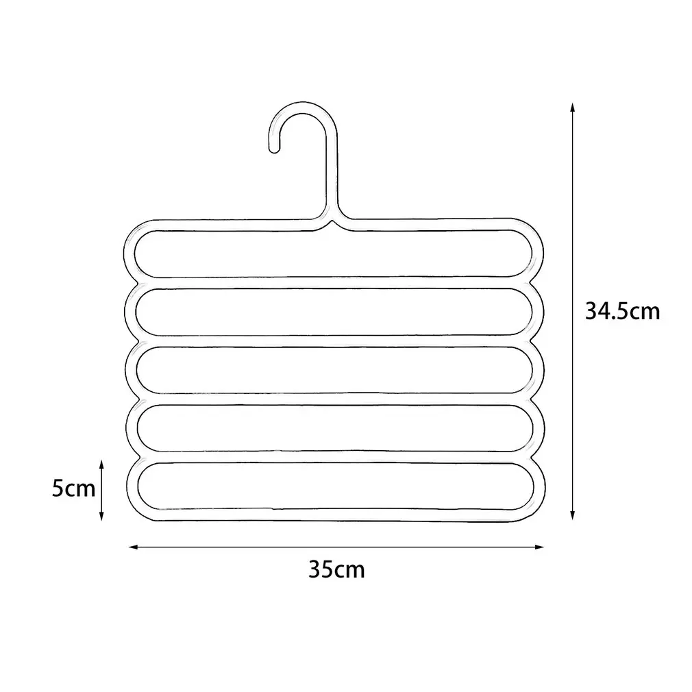 

5 layers Racks Multifunctional Scarf Tie Wardrobe Hanger Rack Skid Trousers Hanger Clothes Hanger 2 Colors