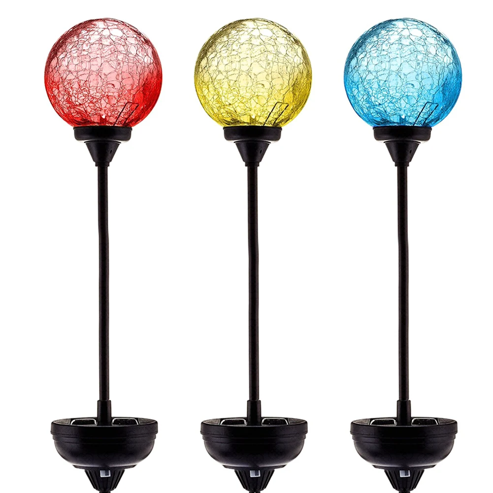 3 шт. садовый стеклянный шар с трещинами современный УФ-Солнечный наружный Цвет