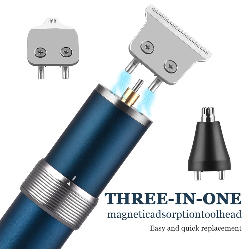 

3 in 1 Hair Trimmer Kit Men Professional T Outliner Electric Hair Clipper Hair Carving Ear Nose Hair Trimmer Sideburns Shaver