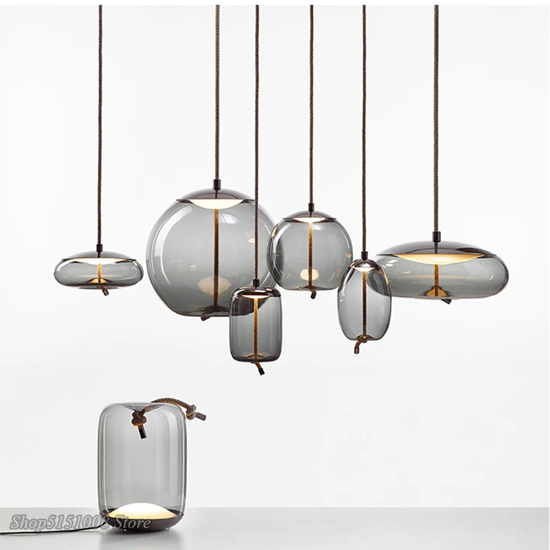 

Knot Pendant Lights Bedside Nordic Design Deco Glass Lustre Kitchen Hanging Lamp Luminaire Suspendu Fixtures