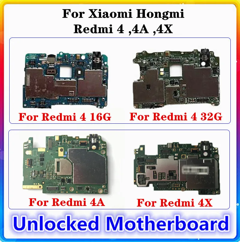 Для Xiaomi Hongmi Redmi 4 4A 4X материнская плата 100% чистая замена оригинальная Android OS ROM 64