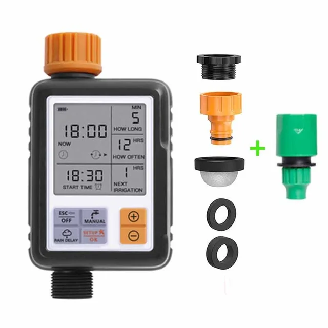 Temporizador de agua Digital programable autom&aacute;tico, 3 pantallas grandes, IP65, resistente al agua, para sistema de riego de jard&iacute;n y c&eacute;sped-4