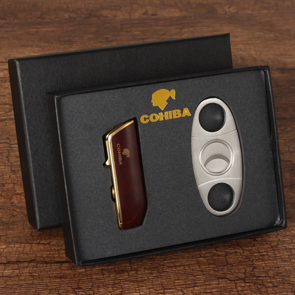 COHIBA резак для сигар Острые Ножницы из нержавеющей стали металлический бутановый