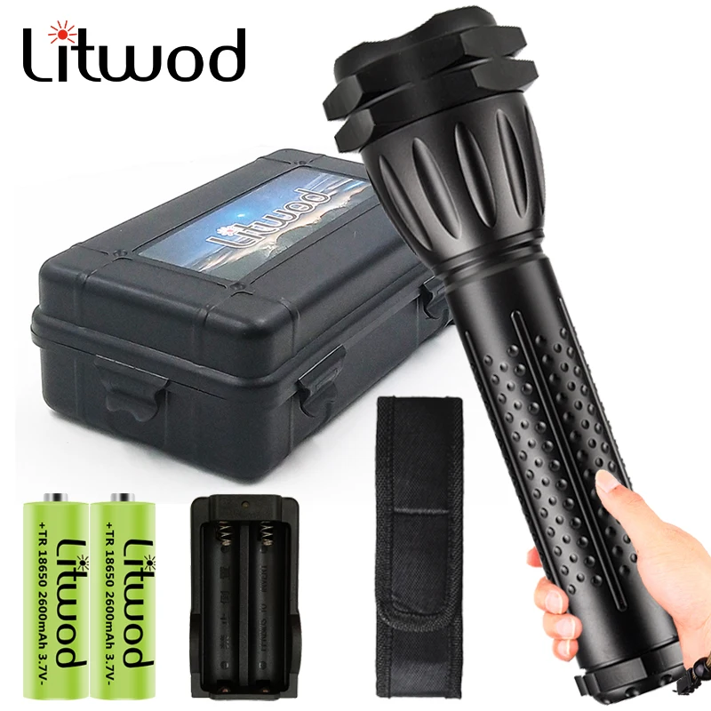 

XHP160 Powerful Tactical Brightest Zoomable LED Flashlight Waterproof 18650 26650 Battery Torch 3200LM 3 Modes Lantern Light