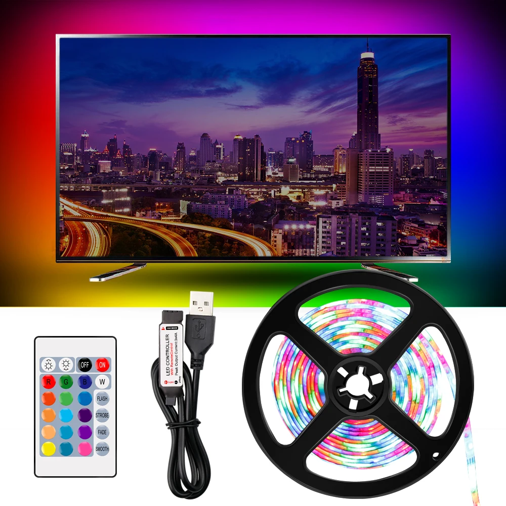 5V Светодиодные ленты USB Lichtslang LED Lichtsnoer Bande Водонепроницаемый м 1 2 3 4 5 светодиодный