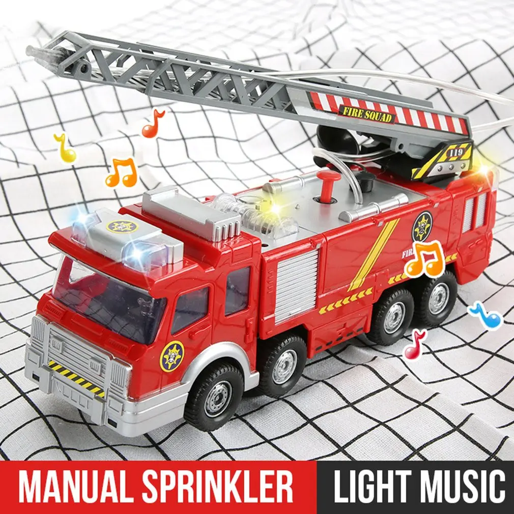 

Children's Simulation Firefighter Toy Jupiter Fire Truck Electric Universal Toy Car Light Fire Truck Can Spray Water Boy Gift