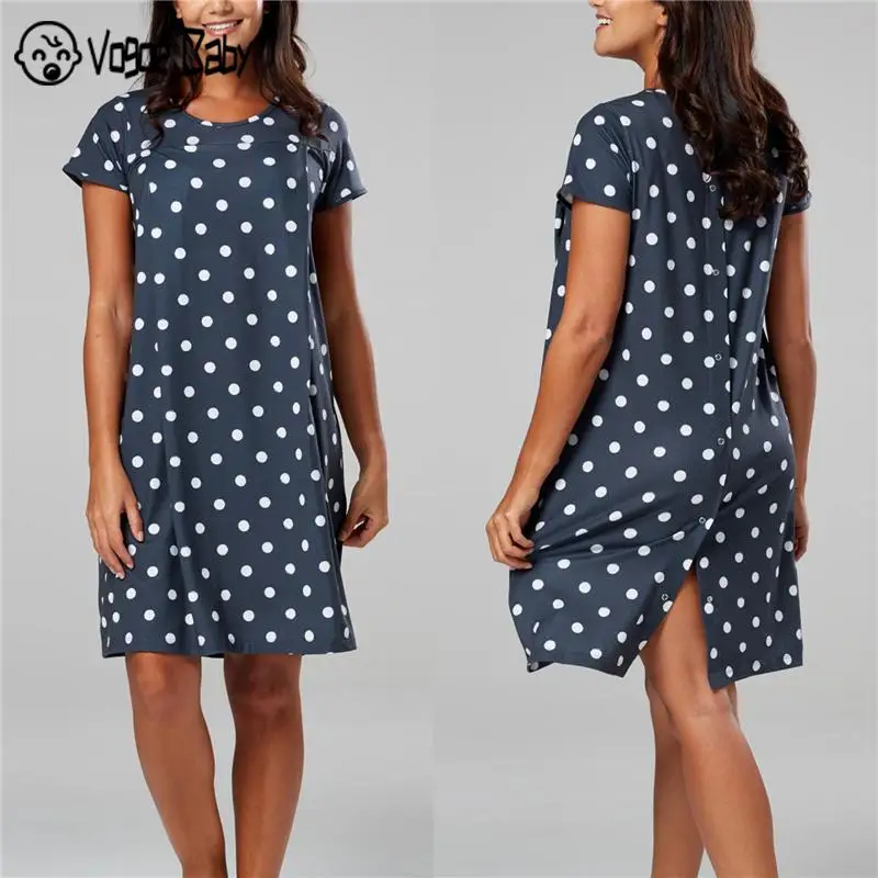 Пижама для беременных ночная рубашка платье грудного вскармливания кормящих